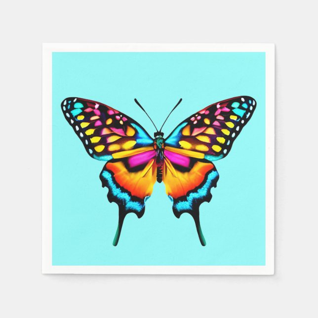 Large Colourful Swallowtail Butterfly Napkin (Front)