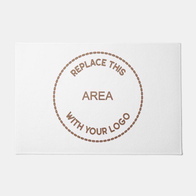 Large Company Logo Business Office White Doormat (Front)