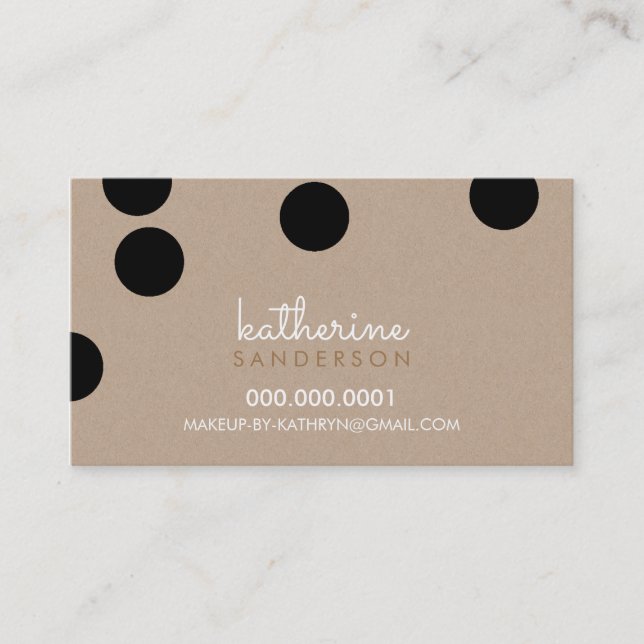 LARGE CONFETTI SPOT modern bold black kraft Business Card (Front)