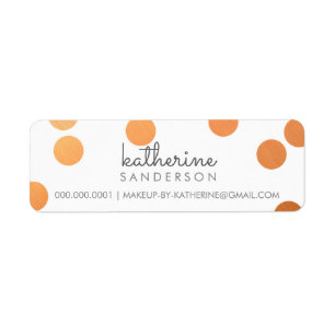 LARGE CONFETTI SPOT modern bold copper foil grey Return Address Label