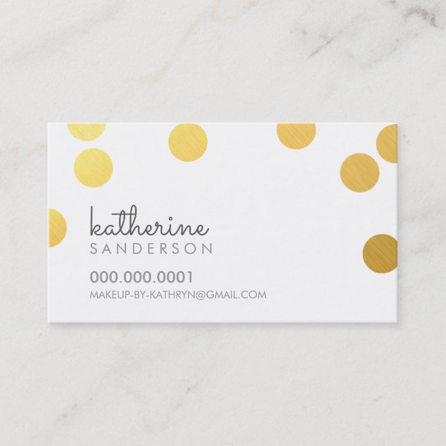 LARGE CONFETTI SPOT modern bold faux gold foil Business Card (Front)