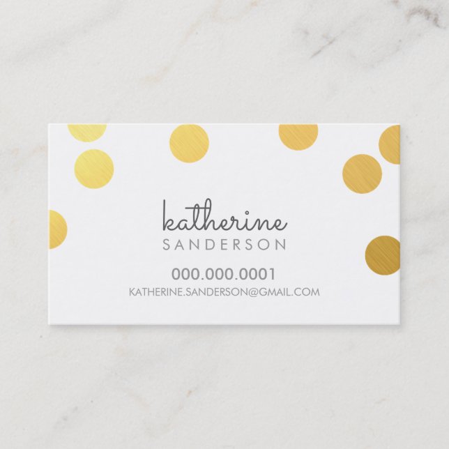 LARGE CONFETTI SPOT modern bold faux gold foil Business Card (Front)