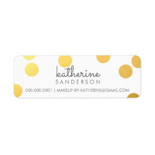 LARGE CONFETTI SPOT modern bold gold foil grey Return Address Label