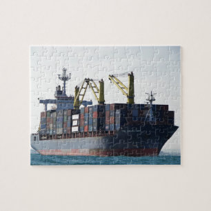 Large Container Ship At Anchor Jigsaw Puzzle
