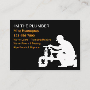 Large Cool Plumber Service Business Cards
