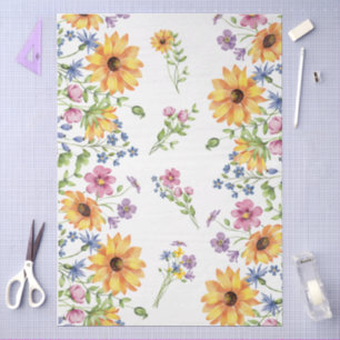 Large Cottage Core Floral Elements Decoupage Tissue Paper
