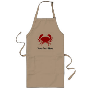 Large crab apron with personalizable text   beige