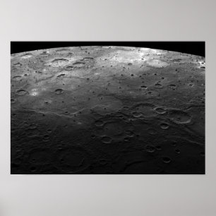 Large craters on the planet Mercury Poster