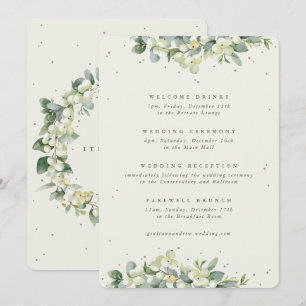 Large Cream Snowberry+Eucalyptus Wedding Itinerary