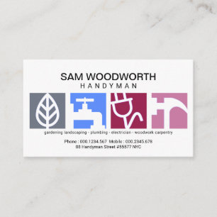 Large Creative Modern Handyman Signage Logo Business Card