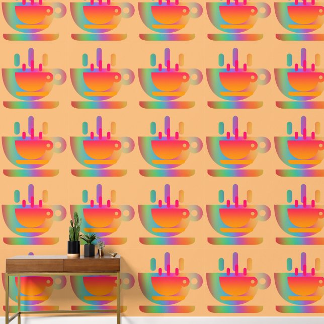 Large Cups Of Java Kitchen  Wallpaper (Hallway)