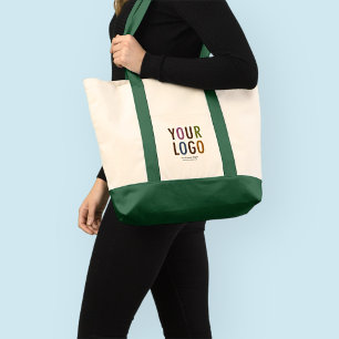 Large Custom Canvas Tote Bag with Logo No Minimum