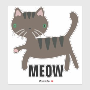 LARGE CUSTOM CAT STICKER MEOW