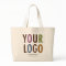 Large Custom Cotton Tote Bag with Logo No Minimum