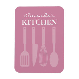 Large custom fridge magnet with kitchen utensils