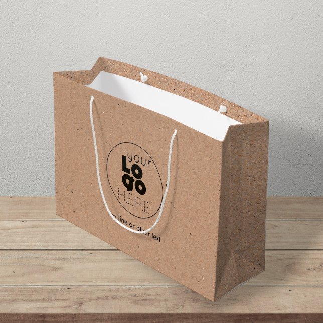 Large Custom Logo Brown Kraft Paper Shopping Bag (Creator Uploaded)