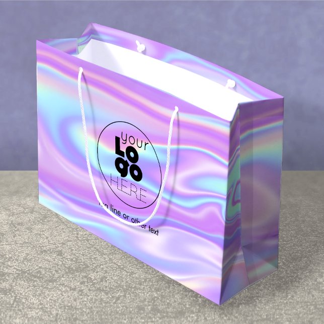 Large Custom Logo Iridescent Paper Shopping Bag (Creator Uploaded)