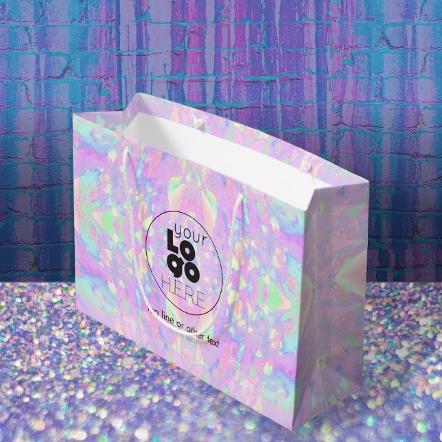 Large Custom Logo Opal Print Paper Shopping Bag (Creator Uploaded)