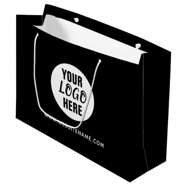 Large Custom Logo/Text Shopping Large Gift Bag (Front Angled)