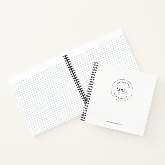 Large Custom Logo Website Branded Square Notebook (Inside)