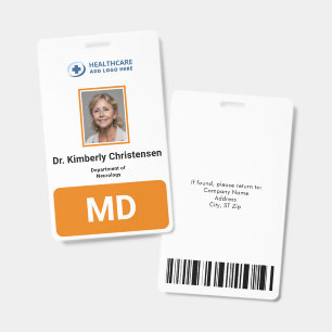 Large Custom Medical Hospital Doctor Photo ID Badge
