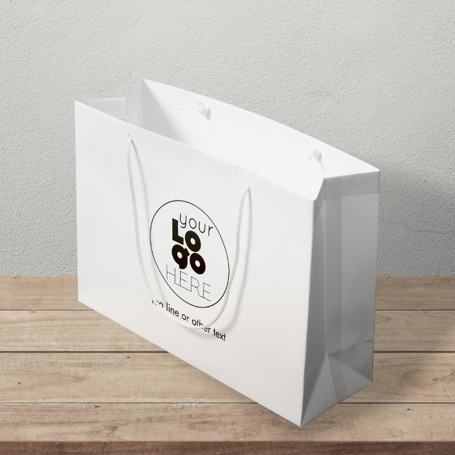 Large Custom Paper Logo White Shopping Bag (Creator Uploaded)