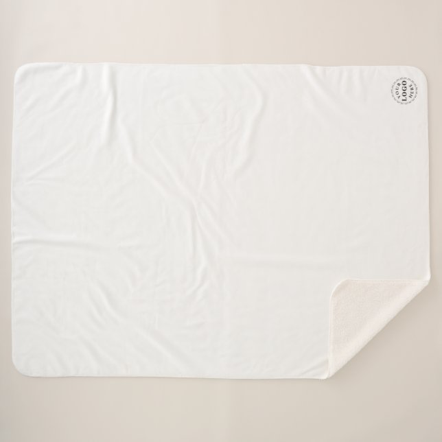 Large Custom Sherpa Blanket – Business Branding (Front (Horizontal))