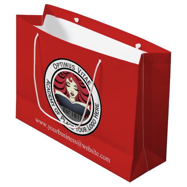Large Custom Shopping Bag with Company Logo (Front Angled)