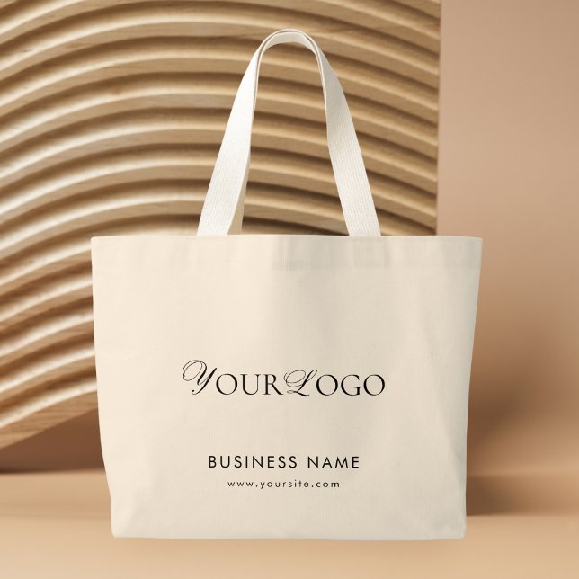 Large Custom Tote Bag With Thin Rectangle Logo (Creator Uploaded)