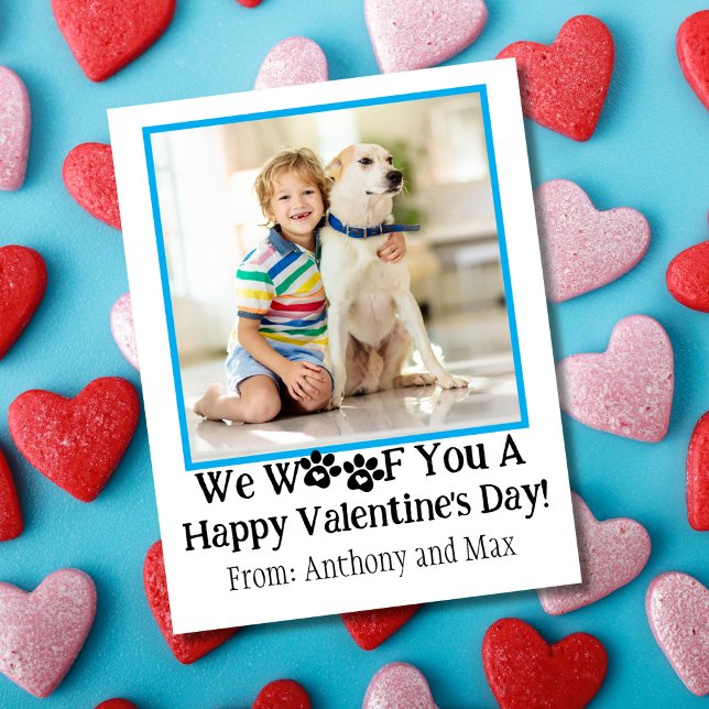 Large Cute Kid Dog Photo Classroom Valentine's Day Holiday Card (Creator Uploaded)
