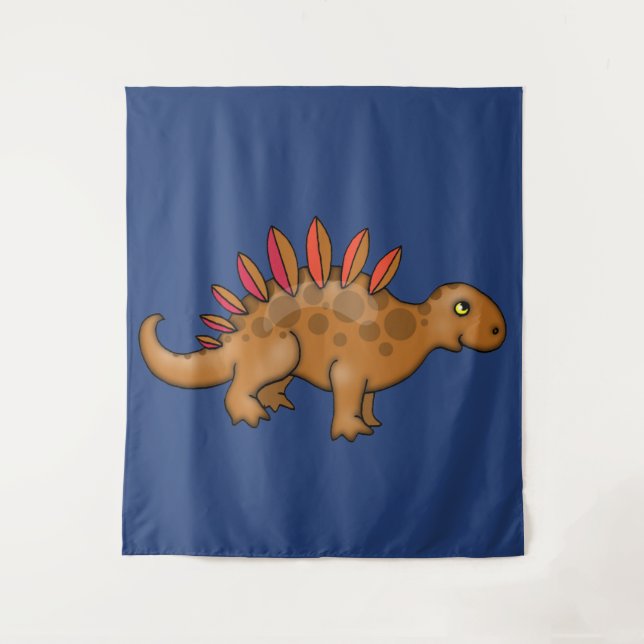 Large Cute Stegosaurus Kids Wall Hanging for Room Tapestry (Front)