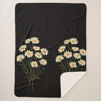 large Daisy Blanket – Cosy Floral Throw , Vintage