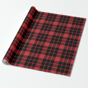 Large Dark Red and Black Plaid Wrapping Paper
