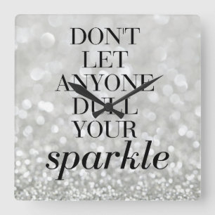 Large Decorative Wall Clock Sparkle Quote