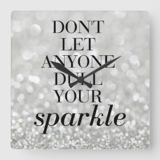 Large Decorative Wall Clock Sparkle Quote