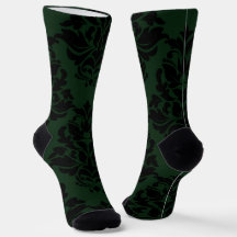 Large Deep Green Damask 1