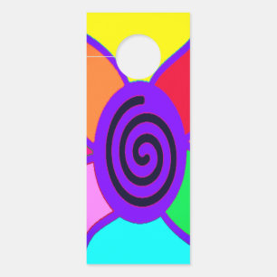 Large design big block colors middle color purple door hanger