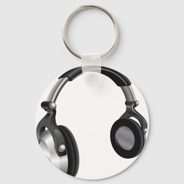 Large DJ Headphones Key Ring (Front)