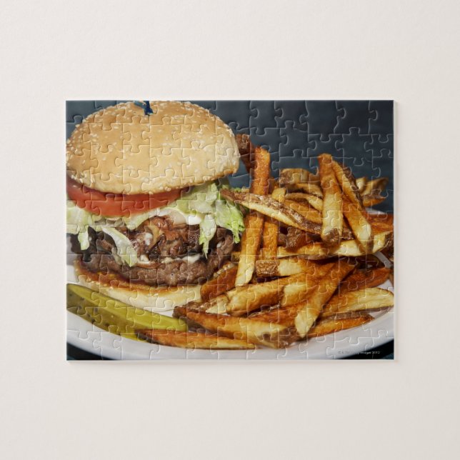 large double half pound burger fries and cola jigsaw puzzle (Horizontal)