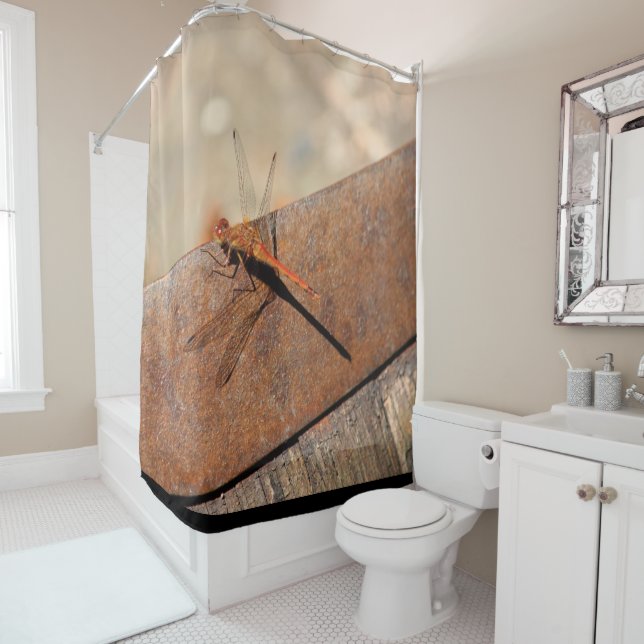 Large Dragonfly Shower Curtain (In Situ)