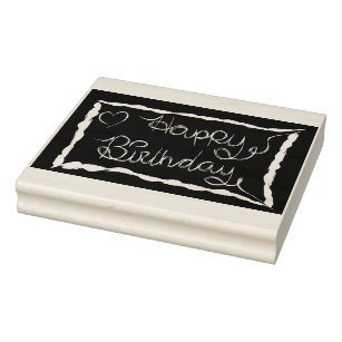 Large: Drawing Template Birthday Rubber Stamp