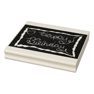 Large: Drawing Template Birthday Rubber Stamp