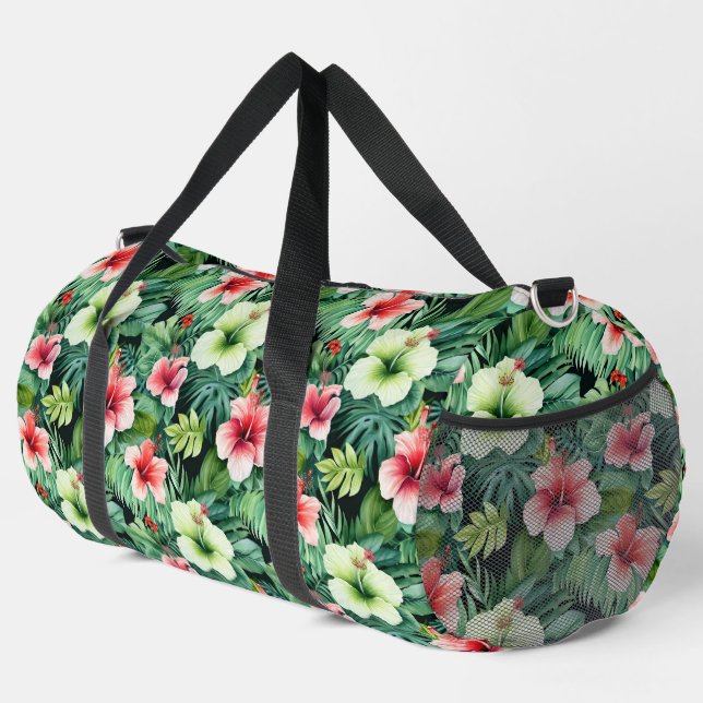 Large Duffel Bag Tropical Print (Right Corner)