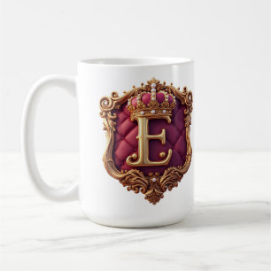 Large E Monogram on Red Velvet Coffee Mug