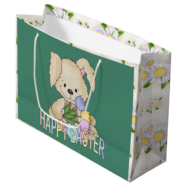 Large Easter Bunny Holiday gift bag (Front Angled)
