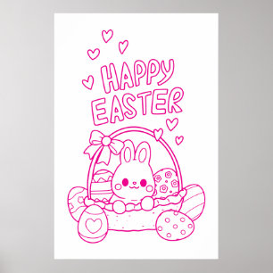Large Easter Colouring Fun-Perfect for Kids & Adul Poster