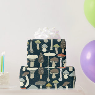 Large Edible Mushrooms Illustrated Wrapping Paper