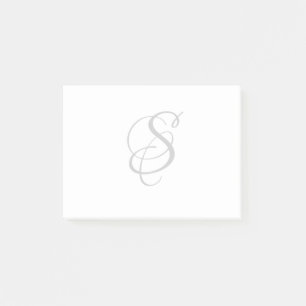 Large Elegant Script Monogram Post it Notes