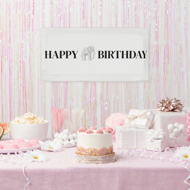 Large elephant birthday banner (Party)