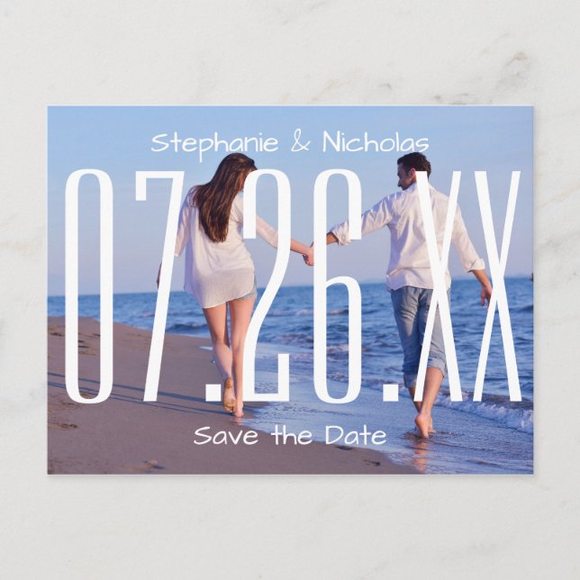 Large Empire Date & Photo - Save the Date Postcard